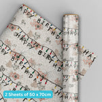 2 Sheets & 2 Tags Gift Wrap