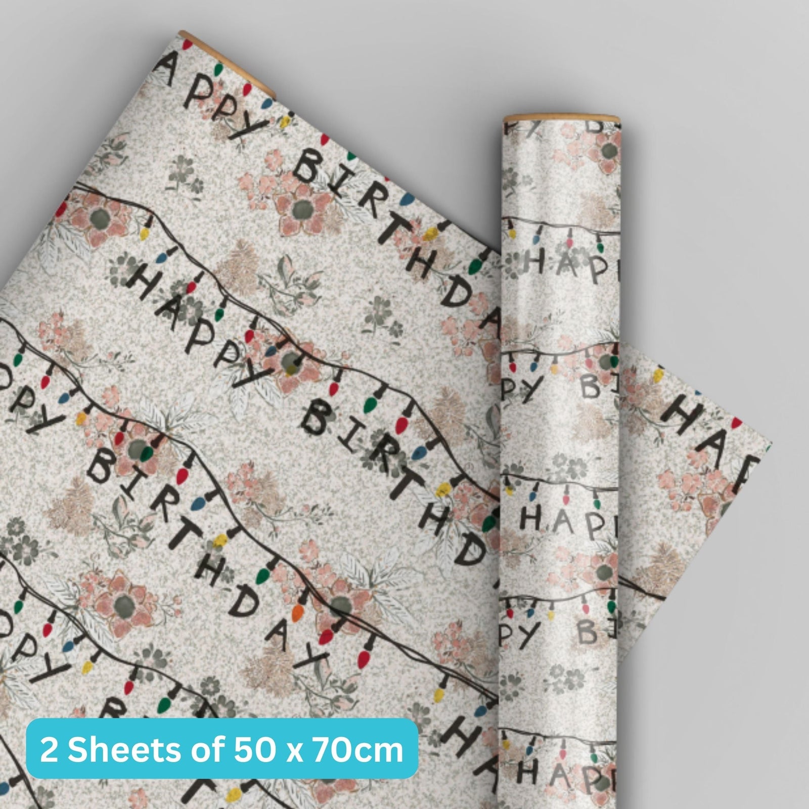 2 Sheets & 2 Tags Gift Wrap