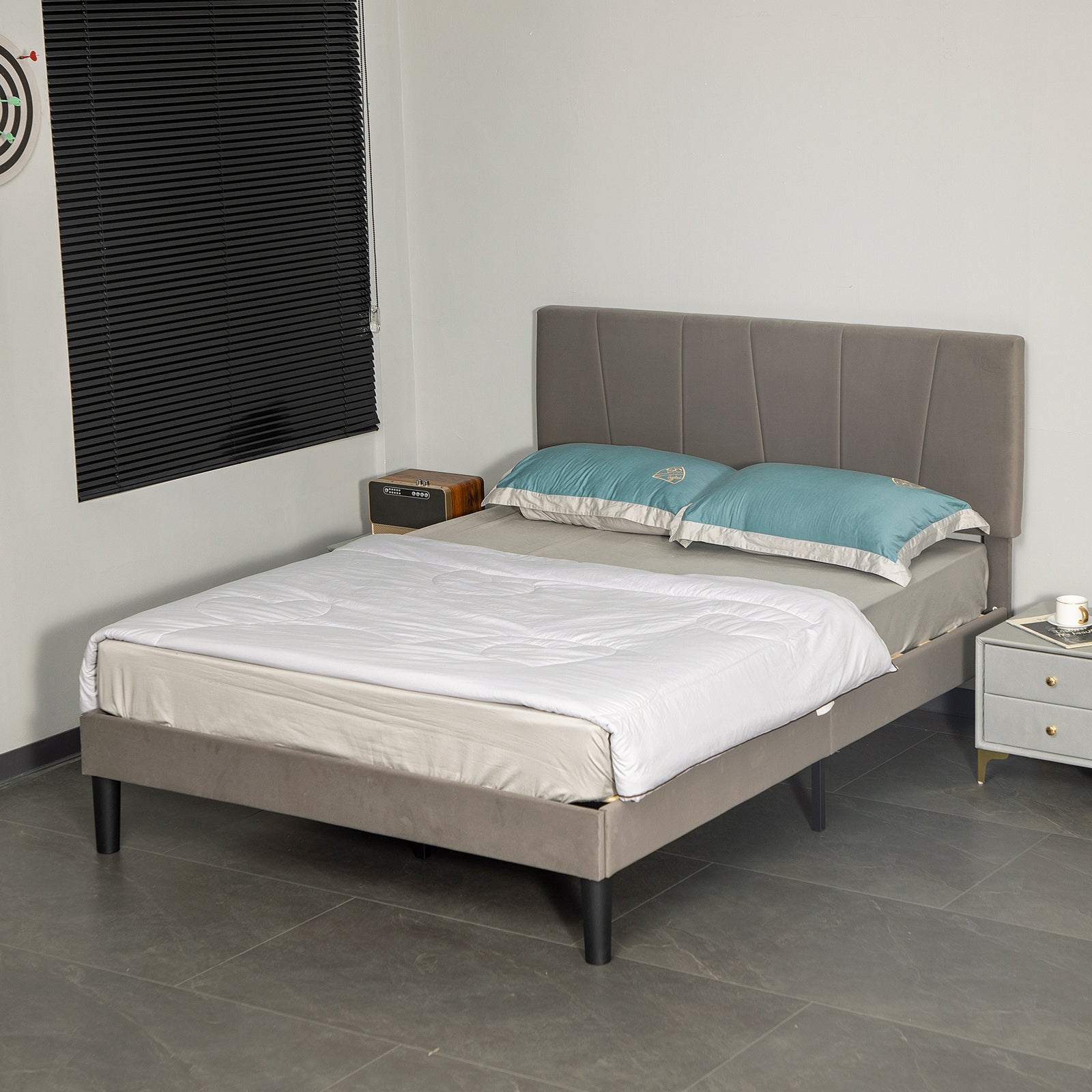 Double/king Bed Frame With 5 Level Adjustable Headboard | Double