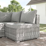 Outdoor Garden Furniture Rattan Single Middle Sofa W/cushion | Gray
