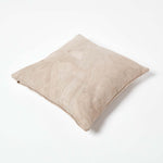 Real Leather Suede Cushion With Feather Filling | 45cm x 45cm | Cream