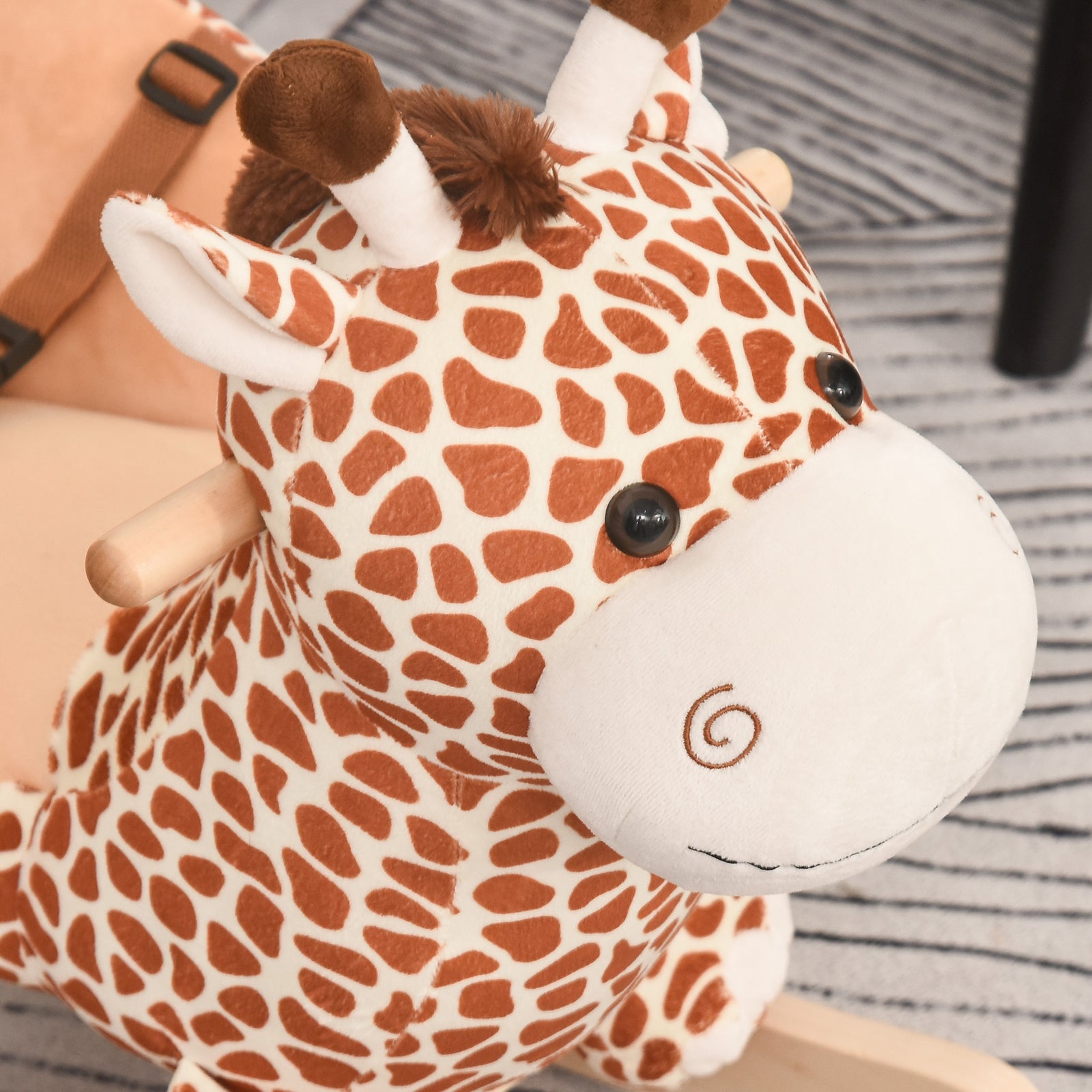 Baby Rocking Horse Kids Ride On Giraffe Plush Toy W/ 32 Song Seat Belt
