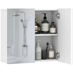 HOMCOM Bathroom Mirror Cabinet With 2 Doors And Adjustable Shelf, White