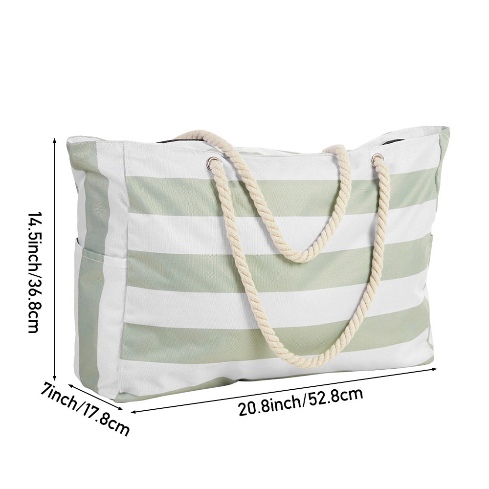 Polyester Large Capacity Tote Bag Beach Bag | Light Green