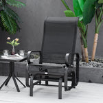 Outdoor Gliding Rocking Chair With Metal Frame For Patio | Black