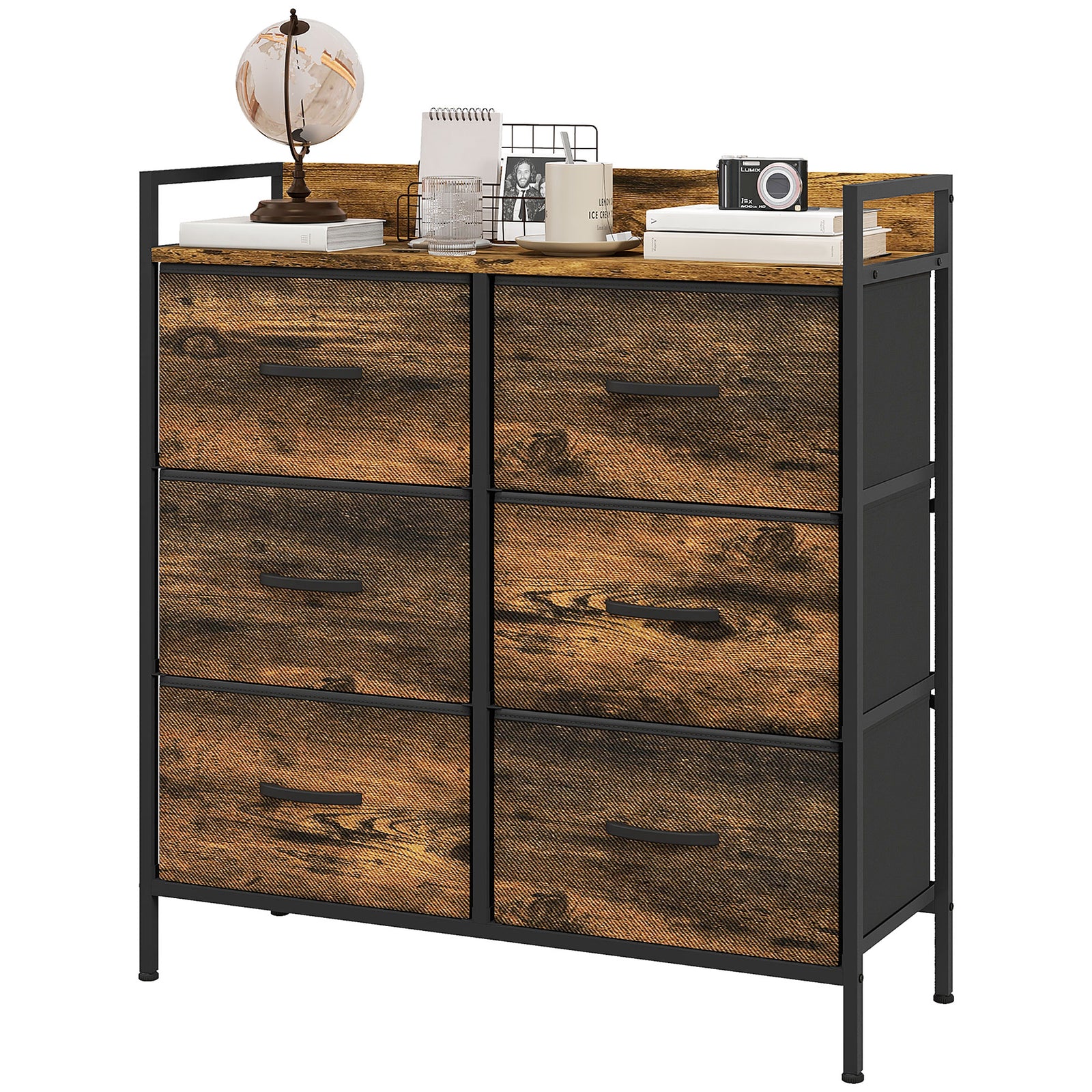 Bedroom Chest Of Drawers 4/5/6/7 Drawer Dresser W/ Shelf | Large | Brown