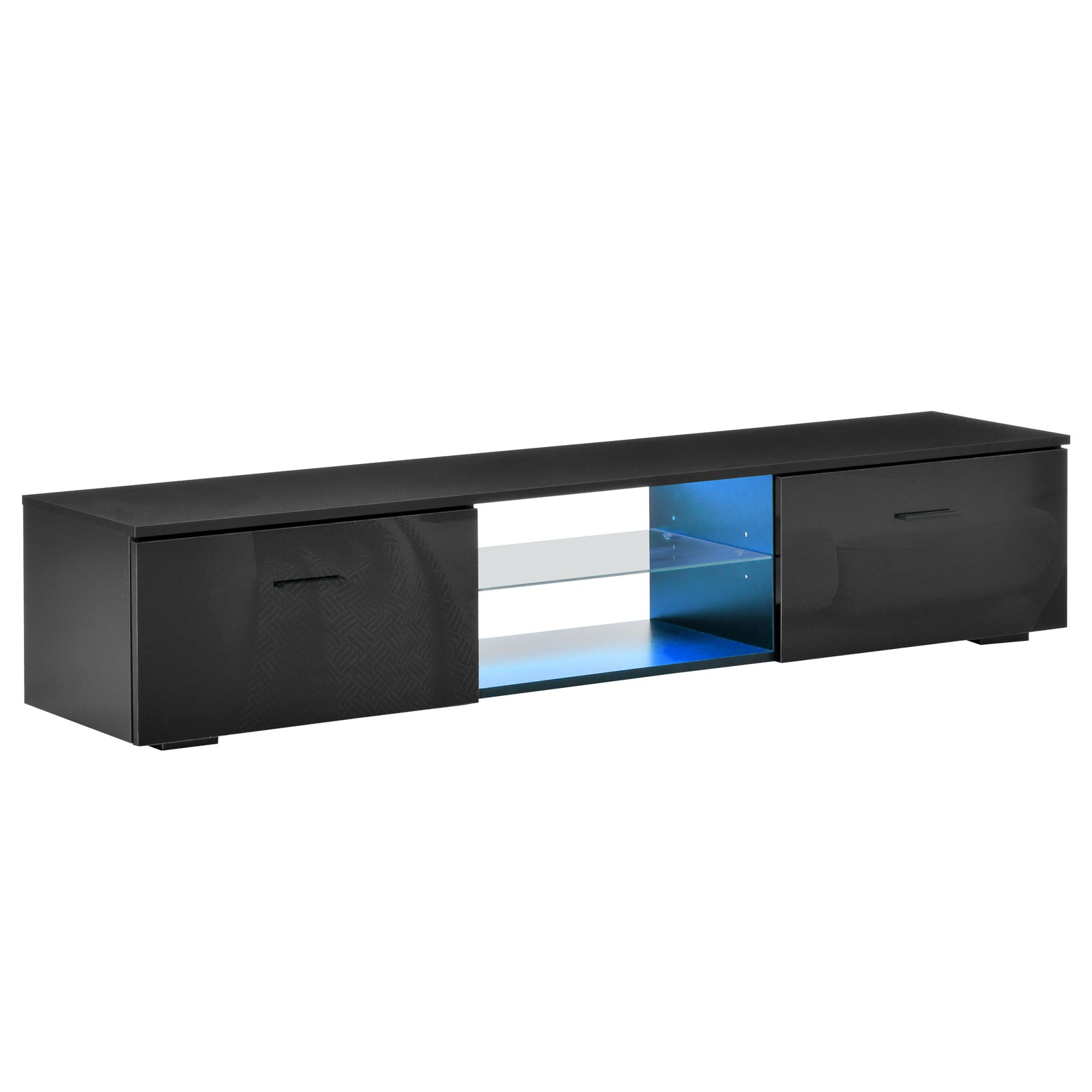 High Gloss Tv Stand With Led Lights Black