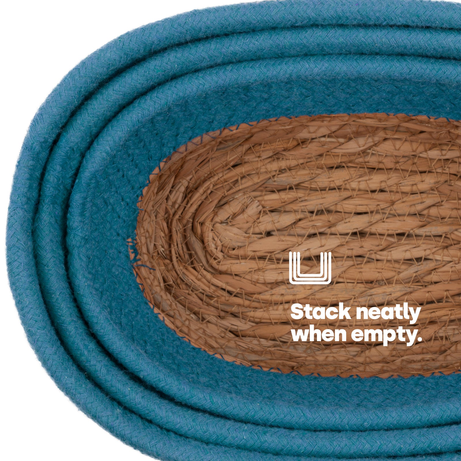 Tulla Seagrass Basket Set - Ocean