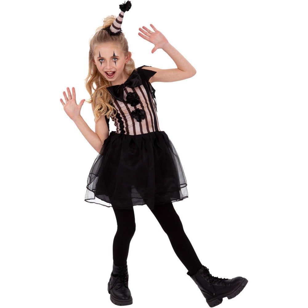 Dark Vintage Clown Costume, Girls | Small
