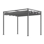 Metal Pergola Gazebo Patio Sun Shelter Retractable Canopy | Medium