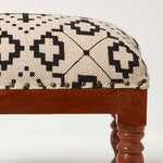 Reva Black Geometric Footstool | 50cm x 30cm