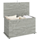 Storage Chest With Safety Hinged Lid, 102l Storage Box | Grey