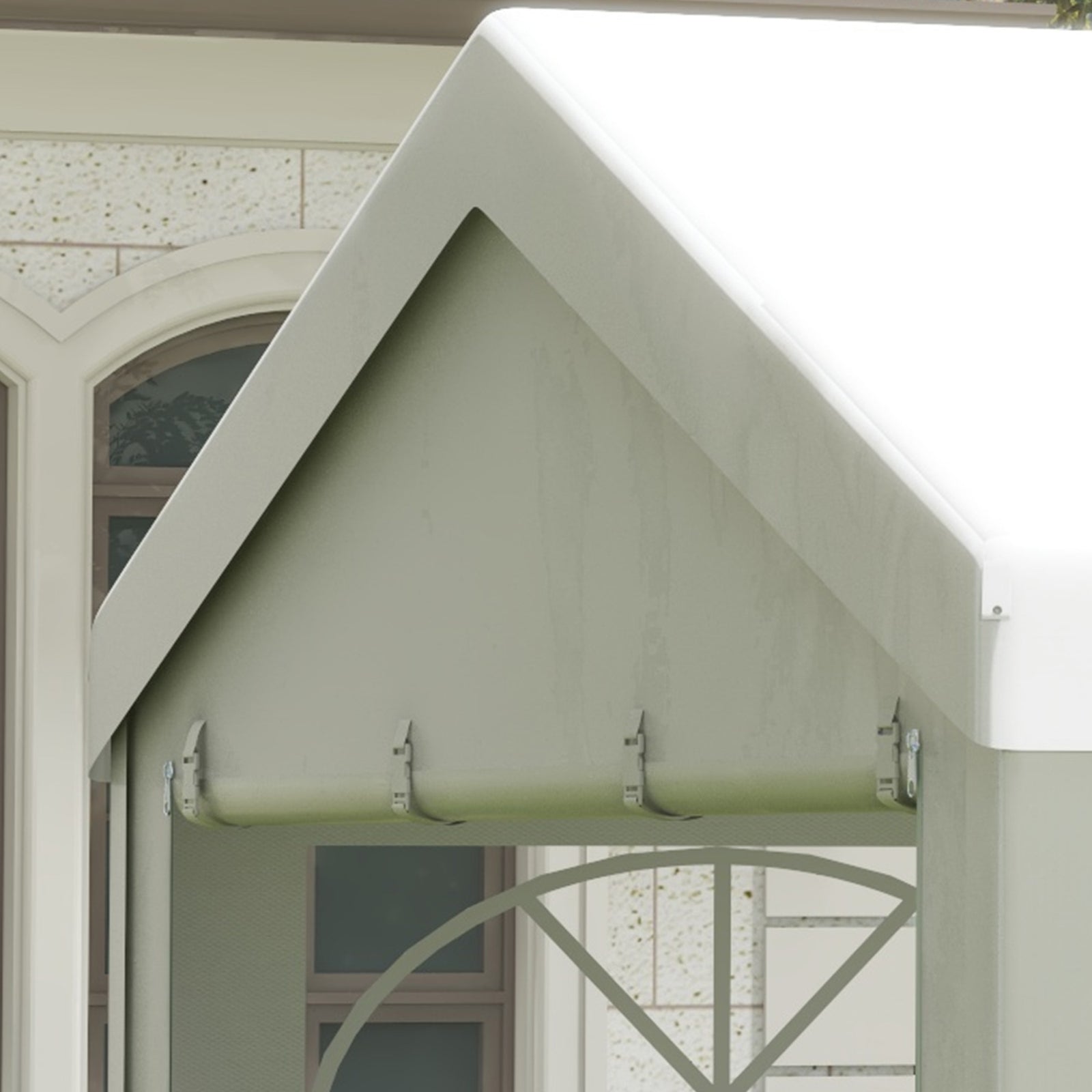 Garden Gazebo Portable Carport Shelter W/removable Sidewalls | Medium | White