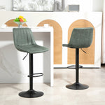 Set Of 2 Microfibre Retro Tub Bar Stools | Green