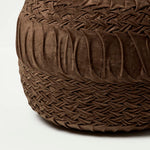 HOMESCAPES Sofia Pleated Velvet Pouffe