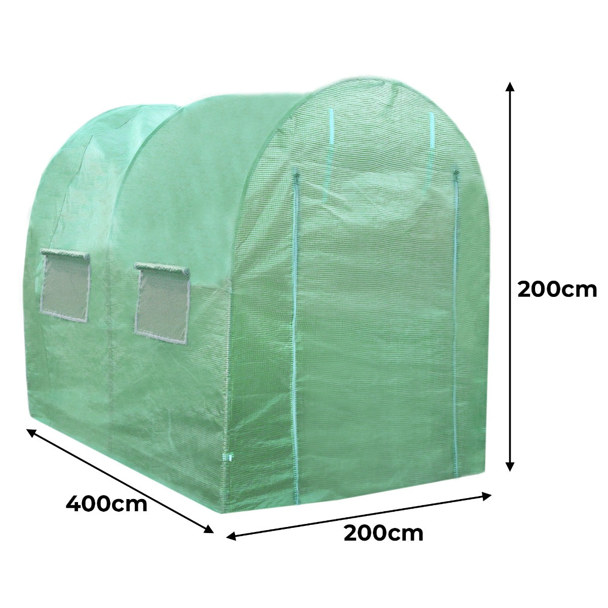 Polytunnel With Racking | 25mm 4m x 2m | Green