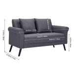 Contemporary Upholstered Loveseat Sofa With Rolled Arms
