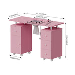 Professional Mobile Manicure Table With Built-in Dust Collector And Drawers