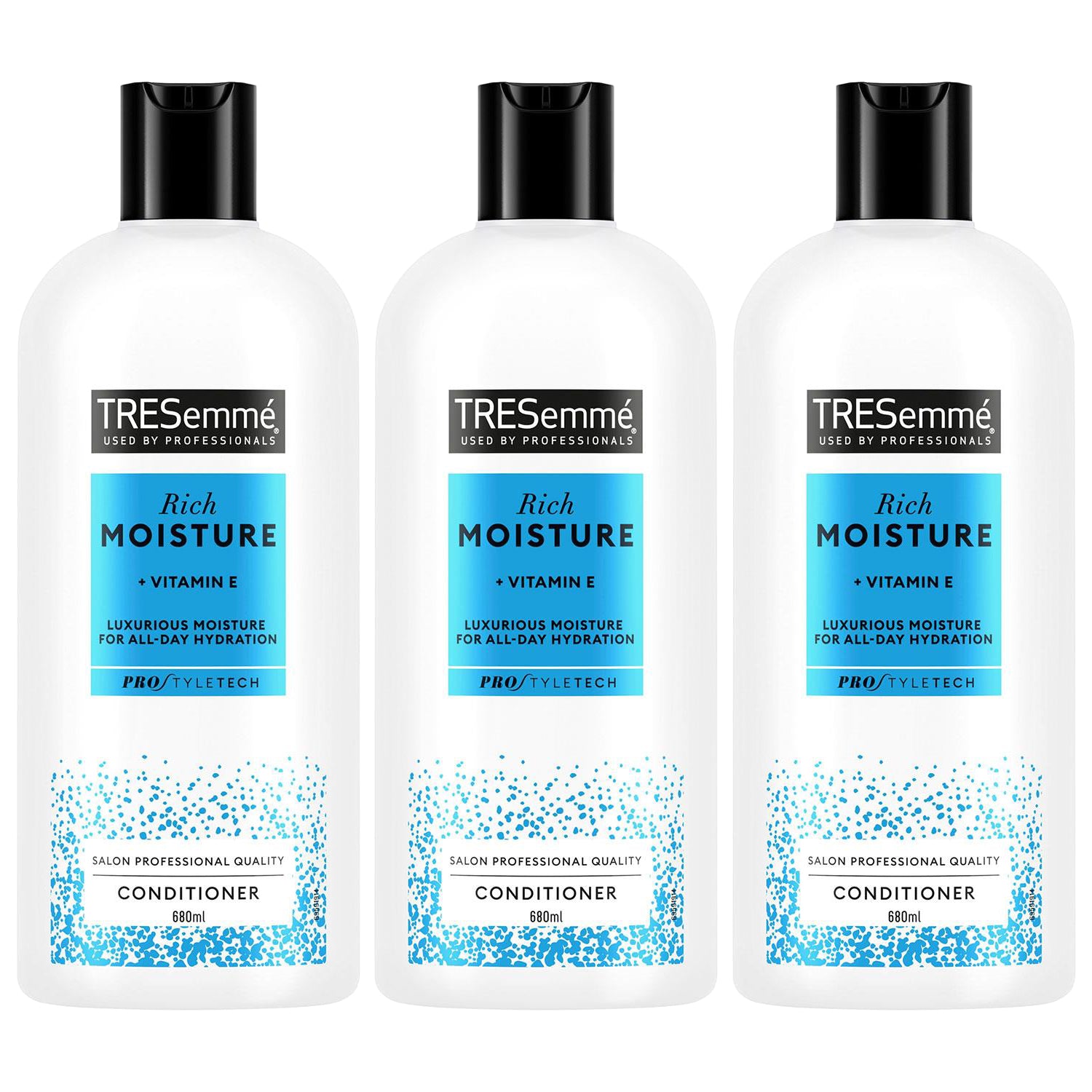 Conditioner Rich Moisture With Vitamin E For All-day Hydration, 3x680ml