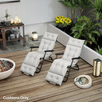 Garden Lounge Chair Cushions Set Of 2, 220gsm Fabric | Light Grey
