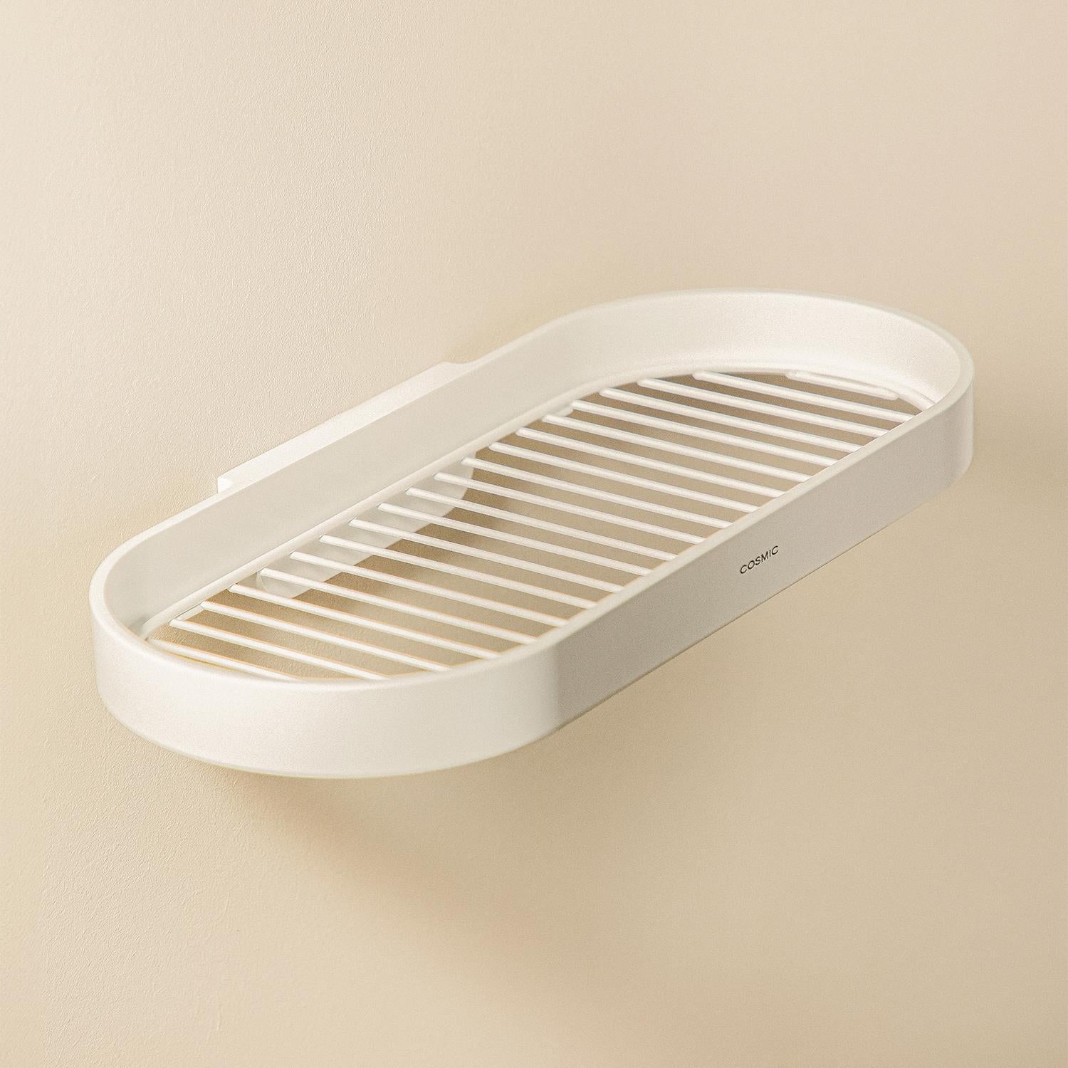 Shower Shelf, Bathroom Shelf, White, Stainless Steel, Geyser Collection