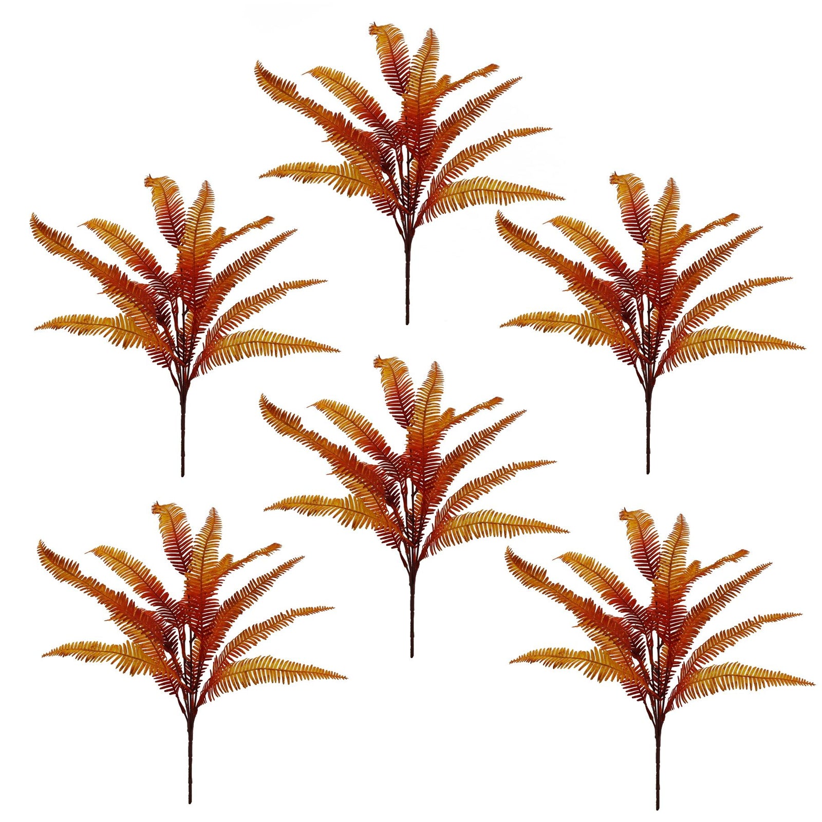 6 X 55cm Artificial Autumn Fern Bush Plant