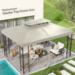 3x4m Gazebo Replacement Roof Canopy 2 Tier Top Uv Cover | Cream