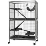 Small Animal Cages For Chinchilla Ferret Kitten On Wheels W/ Hammock Tray