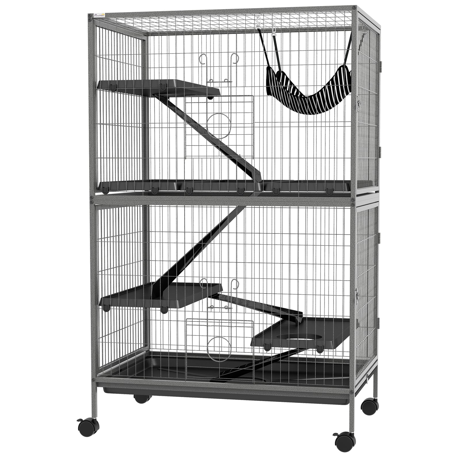 Small Animal Cages For Chinchilla Ferret Kitten On Wheels W/ Hammock Tray
