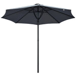 3m Garden Parasol With 8 Ribs Umbrella Sun Shade | Gray