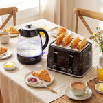Kettle And Toaster Set With Strix Thermostat, Crumb Tray | Black