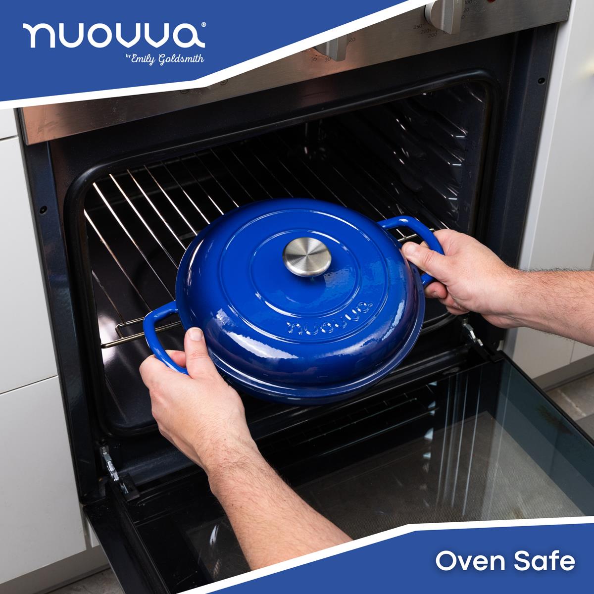 Shallow Cast Iron Casserole With Lid - 2.3-quart (26 Cm) | Dark Blue
