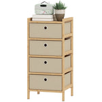 HOMCOM Chest Of Drawers, 4 Drawers Dresser With Bamboo Frame