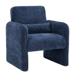 Chenille Modern Accent Chair With Lumbar Pillow | Blue