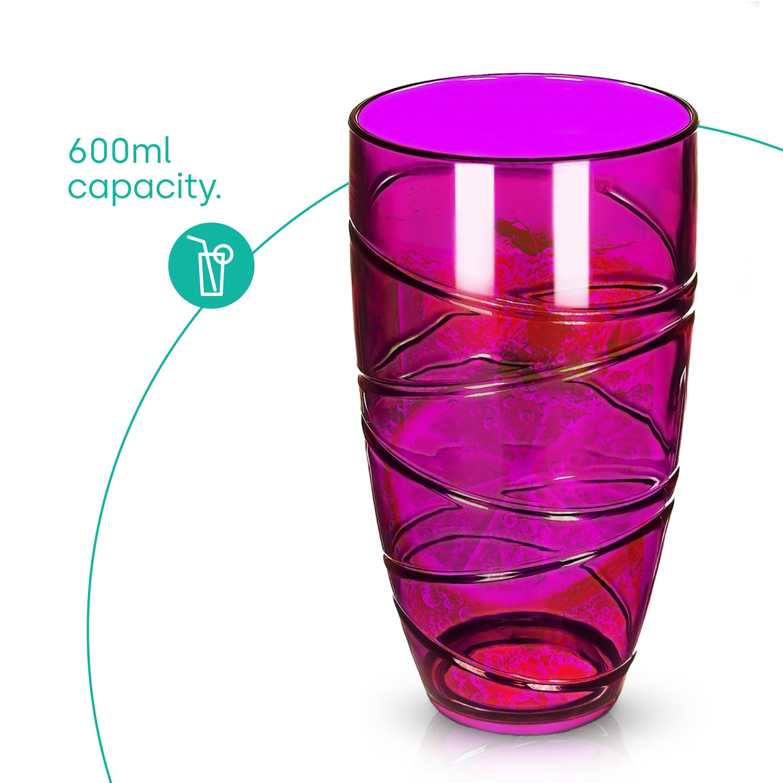 Swirl Multicolour Plastic Tumbler Set Of 4