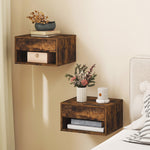 HOMCOM Floating Nightstands Set Of 2, Bedside Table W/ Drawer And Open Shelf