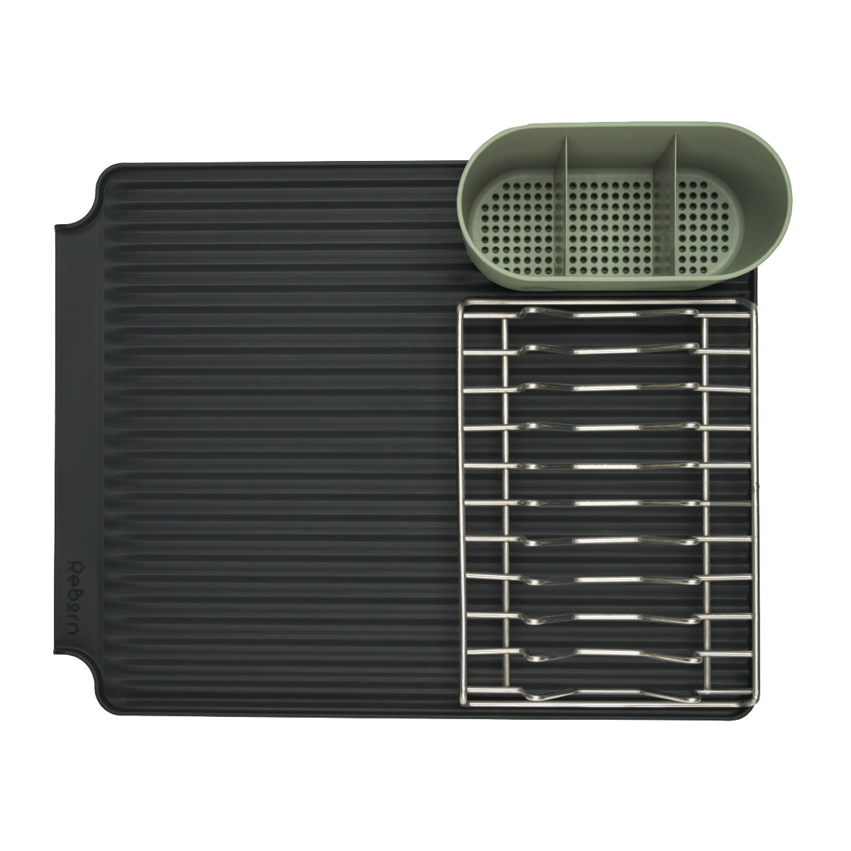 Large Recycled Draining Rack - Charcoal Grey Kitchen Dish Drainer - Holds up to 10 Plates - Made in the UK