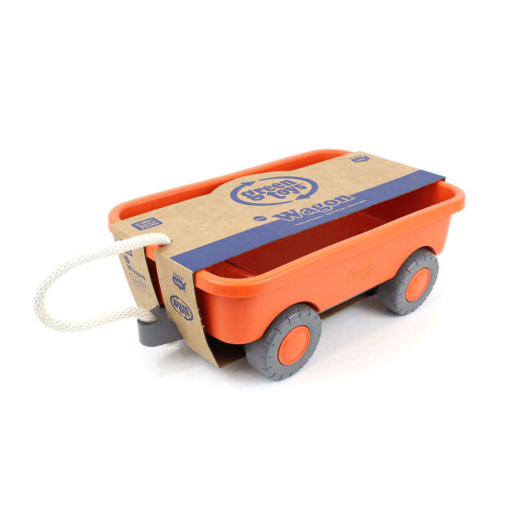 Orange Pull Along Wagon, Made From 100% Recycled Plastic