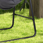 Patio Hammock Chair With Stand,  Cushion, Armrest, Hooks | Dark Gray