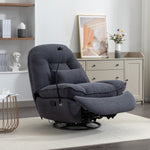 Fallon Boucle Fabric Swivel Based Recliner Chair Phone Holder | Dark Grey