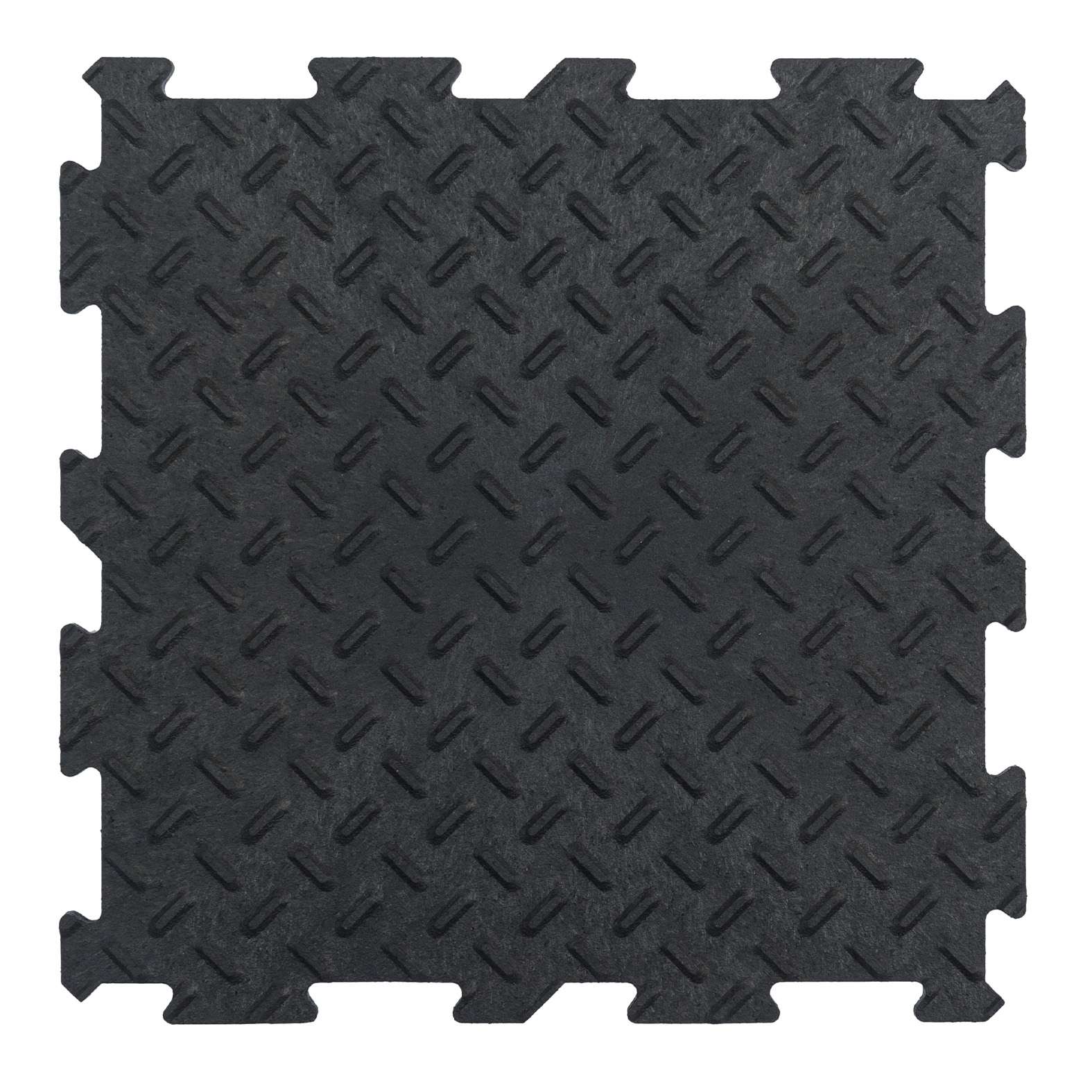 Alpha Tile Interlocking Recycled Rubber Floor Tile 30cm X 30cm | Set-of-1 | Black