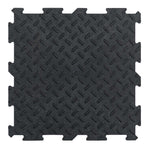 Alpha Tile Interlocking Recycled Rubber Floor Tile 30cm X 30cm | Set of 1 | Black