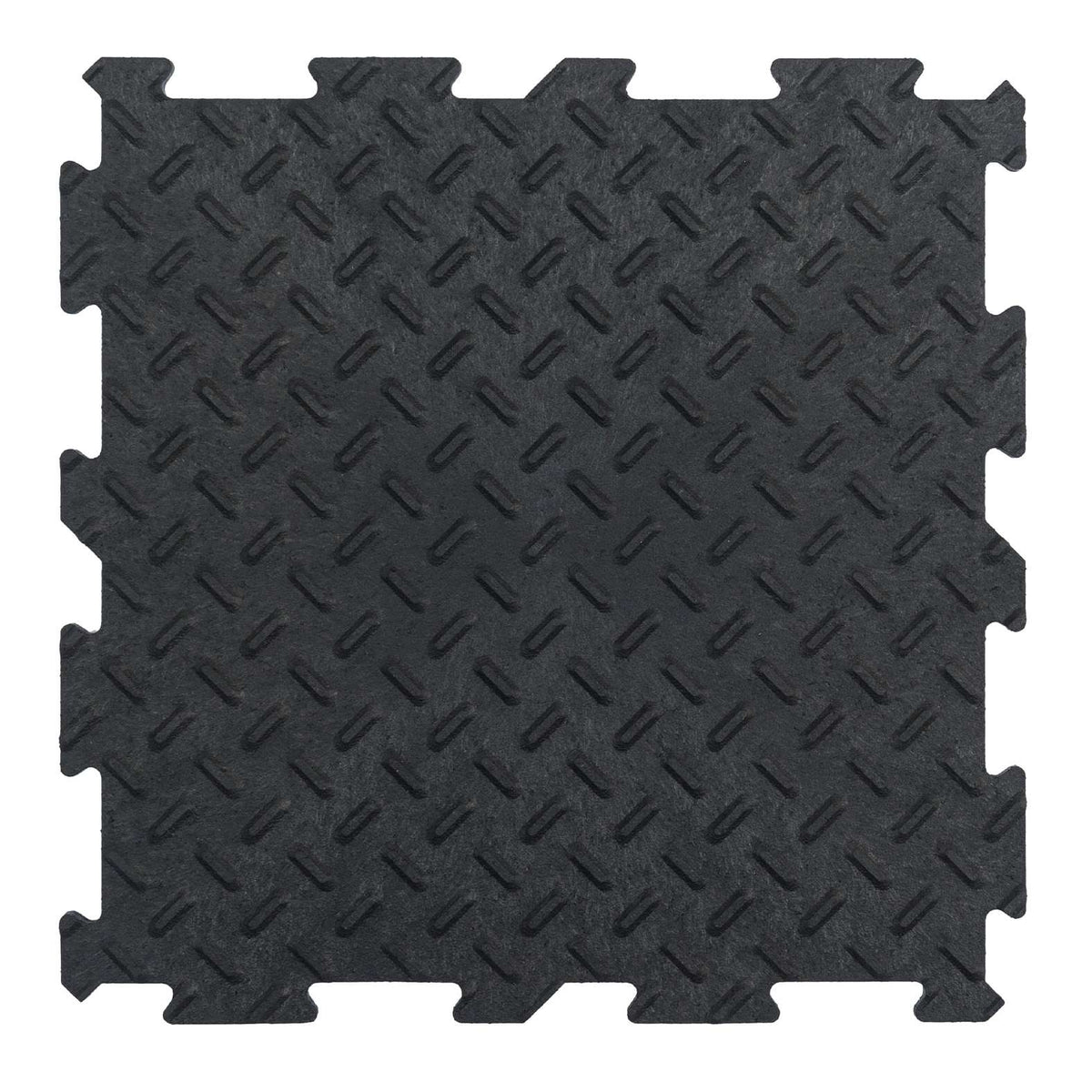 Alpha Tile Interlocking Recycled Rubber Floor Tile 30cm X 30cm | Set of 10 | Black