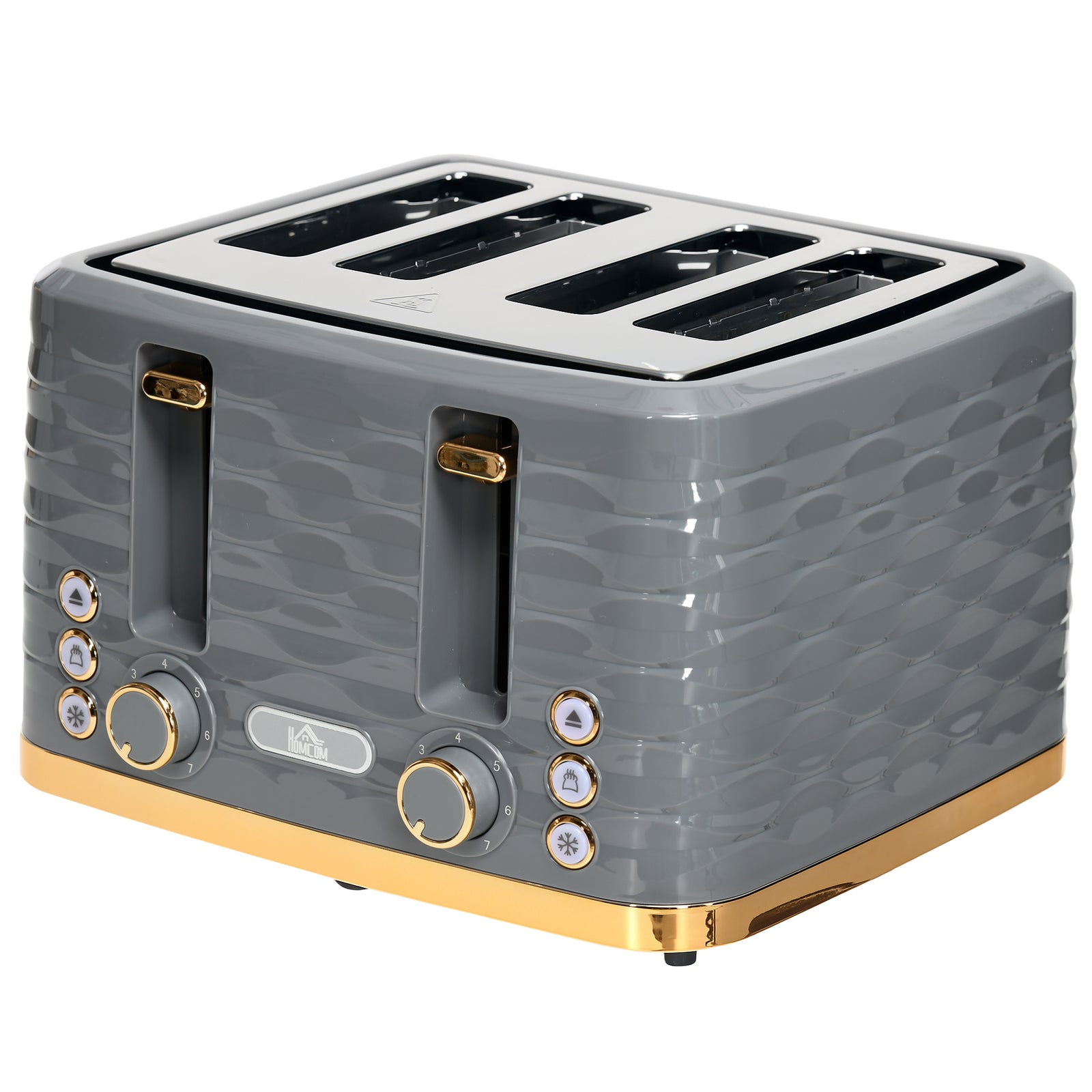 Toaster With 4 Slot, 7 Browning Levels, 1600w, Ripple | One Size