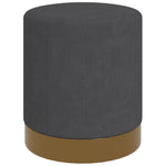 Modern Round Footstool, Fabric Upholstered Foot Rest | One Size | Charcoal Gray