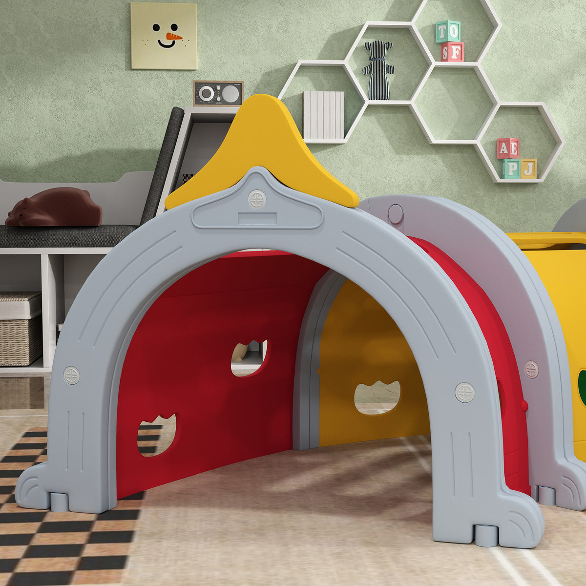 Kids Play Tunnel For Crawl And Climb, Monkey Design, For 3-6 Years | Multi