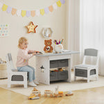 Kids Table And Chair Set With 6 Removable Drawers | Light Grey