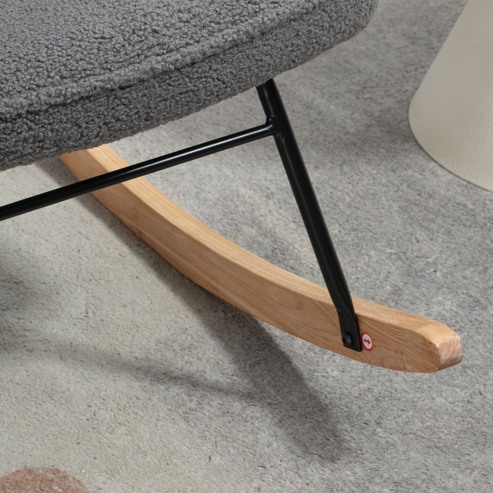 Wingback Rocking Chair For Nursing W/ Steel Frame | One Size | Dark Gray