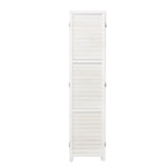 4/6-panel Foldable Room Divider – White Paulownia Wood Screen With Flexible Angles | Small