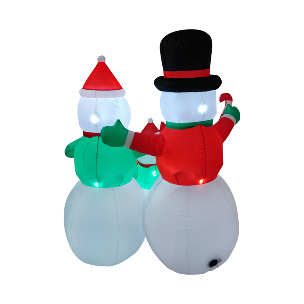 6ft Christmas Inflatable Snowman Family Decorations With Led Lights